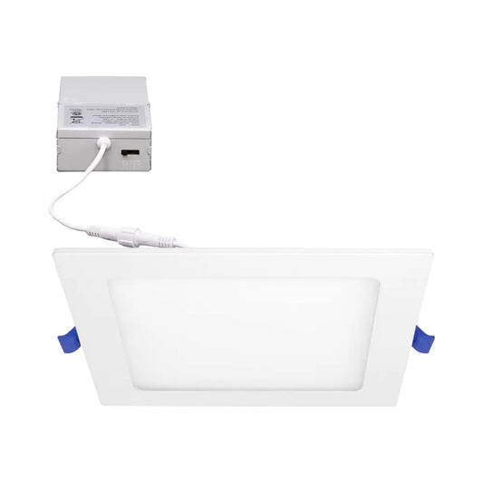 6-Inch Square Ultra-Slim LED Downlight, 5CCT, 15W, 1100LM, Dimmable, Baffle Trim, ETL/Energy Star/T24 - Lumens Depot