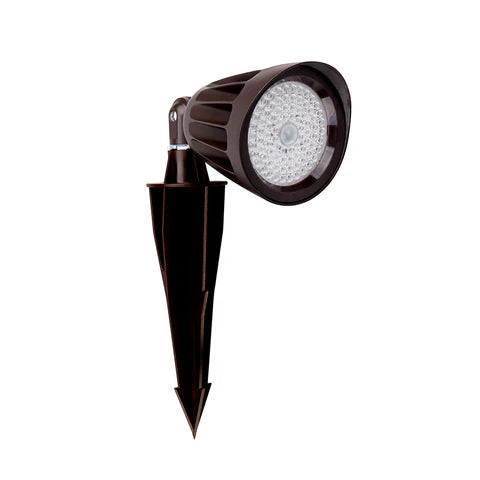 2nd Gen 25W LED Landscape Light - 3375 Lumens - 3000K-5000K CCT Adjustable - 120-277V - Ground Stake Mount - Bronze Housing - Lumens Depot
