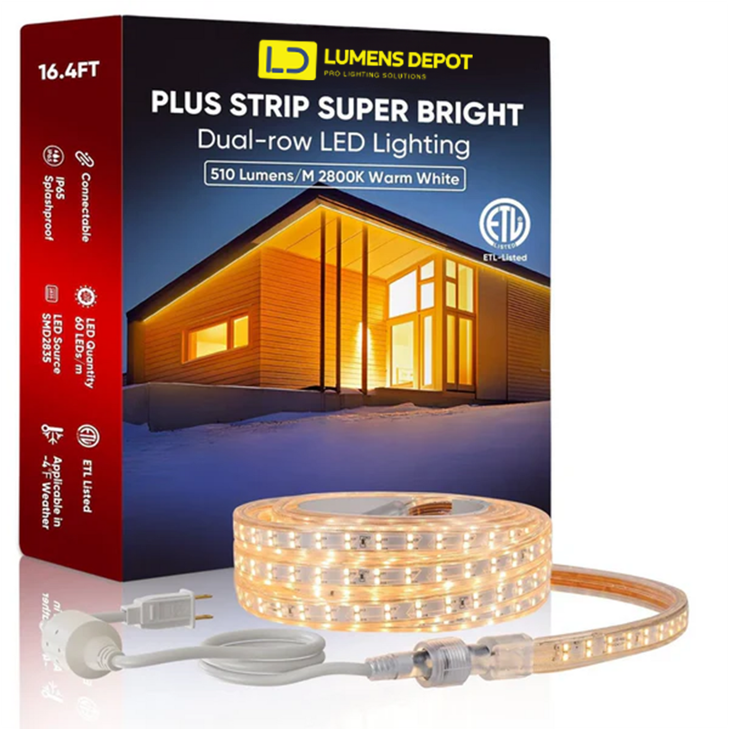 110V Extra Power Cord Pack for 7x17mm Double Row Plus LED Strip - Lumens Depot