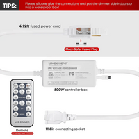 Universal Dimmer Controller Pack for 120V LED Strip Lights and Neon Rope Lights