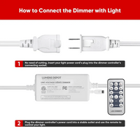 Universal Dimmer Controller Pack for 120V LED Strip Lights and Neon Rope Lights
