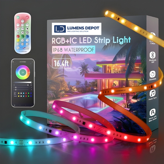 24V IP68 Waterproof RGBIC LED Strip Light With APP Control & Music Sync
