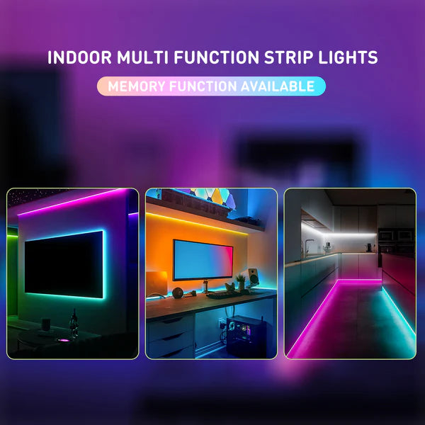 24V 16FT RGBWW LED Strip Light with IC Function and Remote Control – Multi-Color LED Tape - Lumens Depot