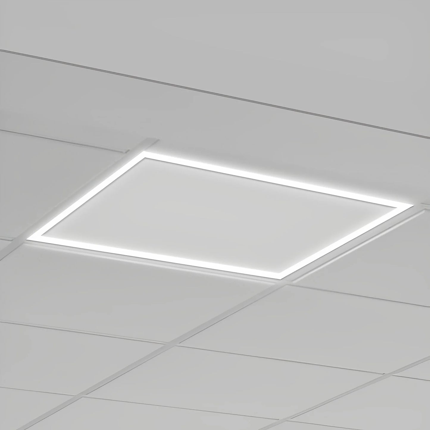 LED Grid Frame Ceiling Light, 60W/50W/40W, 2x4, Adjustable Watts & CCT,3000K-6500K, 7500 Lumens - Lumens Depot