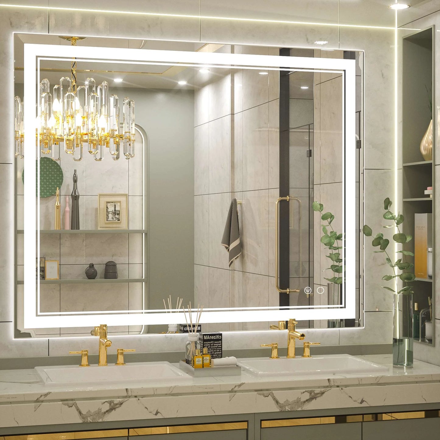 Classic Frontlit LED Bathroom Mirror – Shatterproof - Anti-Fog - Wall-Mounted Vanity Mirror with IP54 Waterproof Rating - Lumens Depot