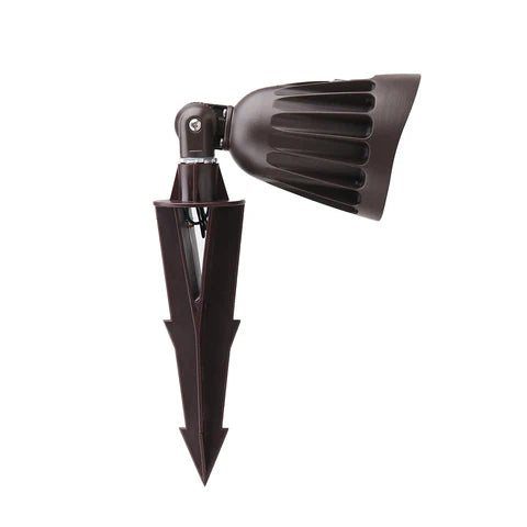 2nd Gen 25W LED Landscape Light - 3375 Lumens - 3000K-5000K CCT Adjustable - 120-277V - Ground Stake Mount - Bronze Housing - Lumens Depot