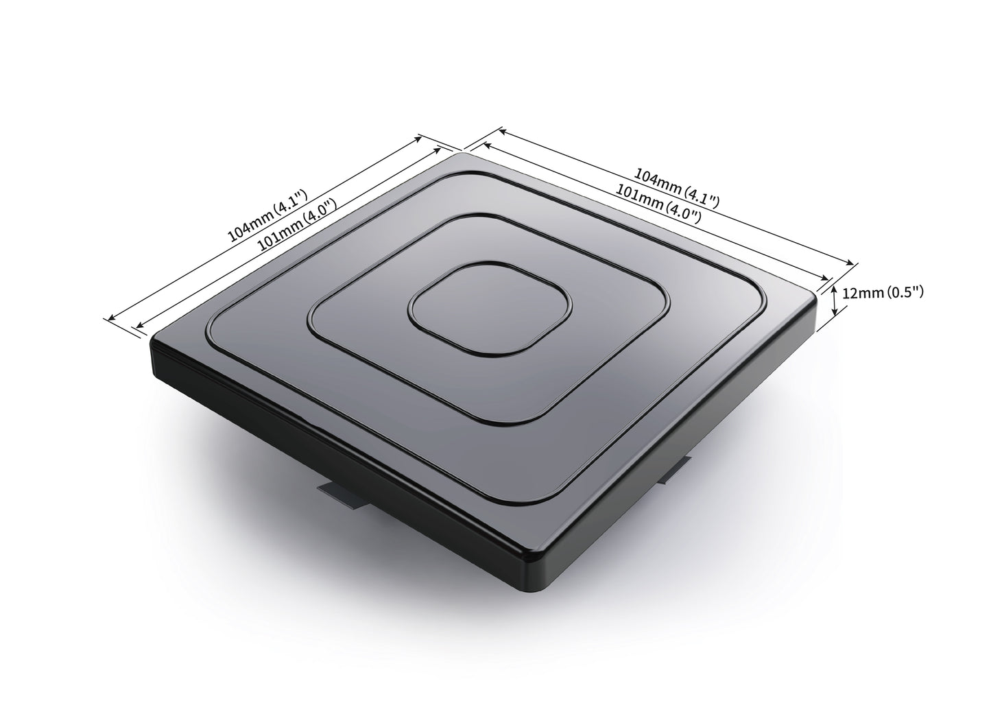 Square Pole Cap for 4inch Square Poles, 100*100mm, Black Color