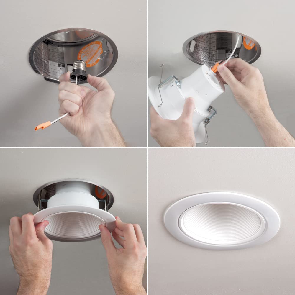 2-Inch Baffle Can-less LED Downlight, 5CCT, 6W, 345LM, 120V, ETL/Energy Star/T24 - Lumens Depot