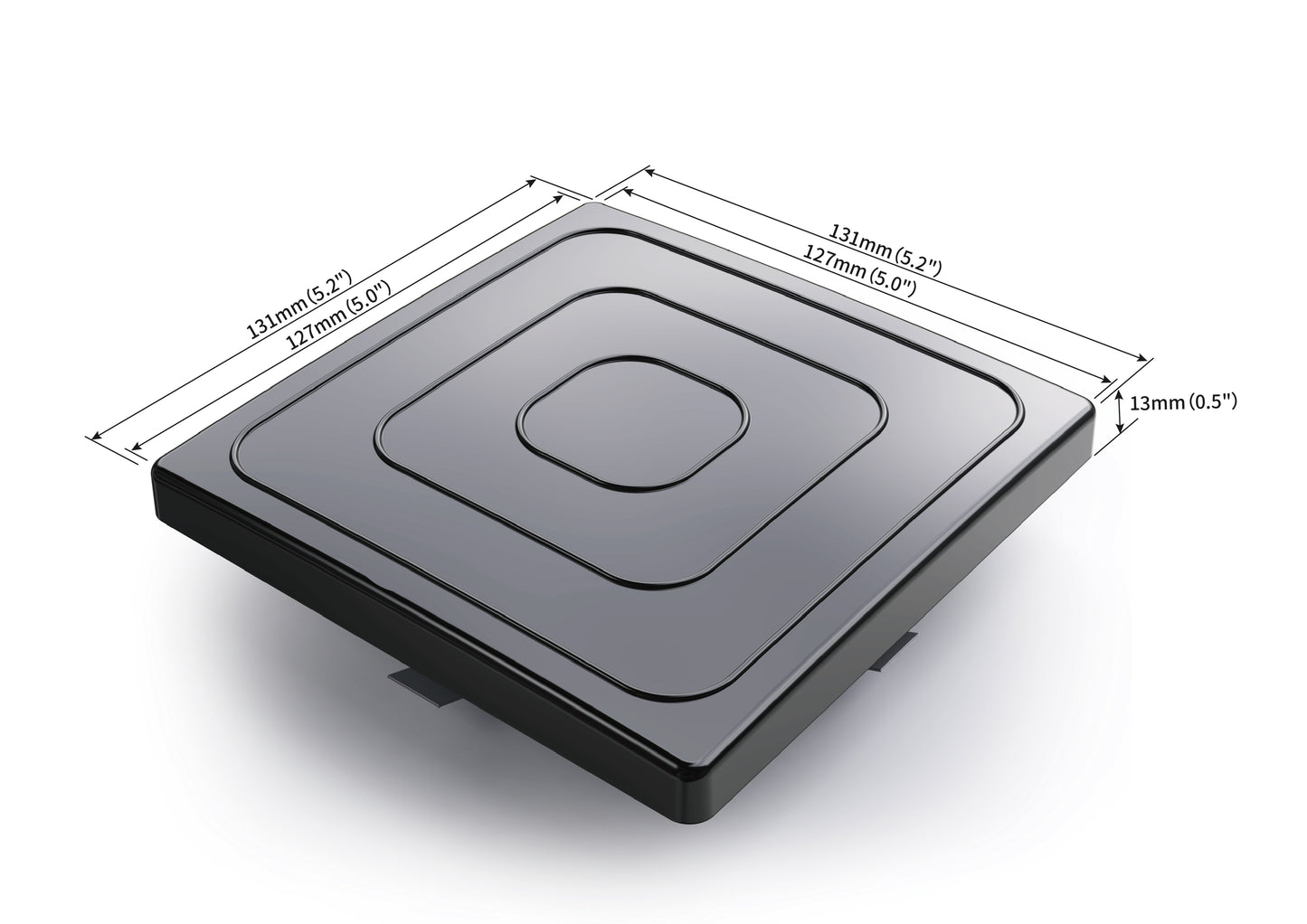 Square Pole Cap for 5inch Square Poles, 127*127mm, Black Color