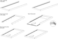Surface Mount Kit for LED Flat Panel Light, 2x4, Aluminum Ceiling Frame (24x48x3.13 inches) for Edge-Lit & Backlit Panels
