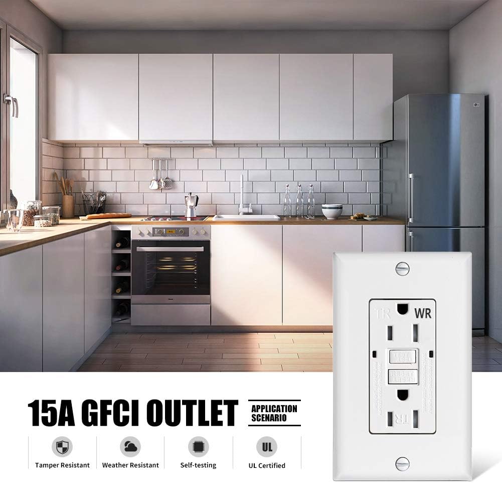 15A GFCI Outlet, TR/WR, LED Indicator, 15Amp, UL Listed, Tamper & Weather Resistant - Lumens Depot