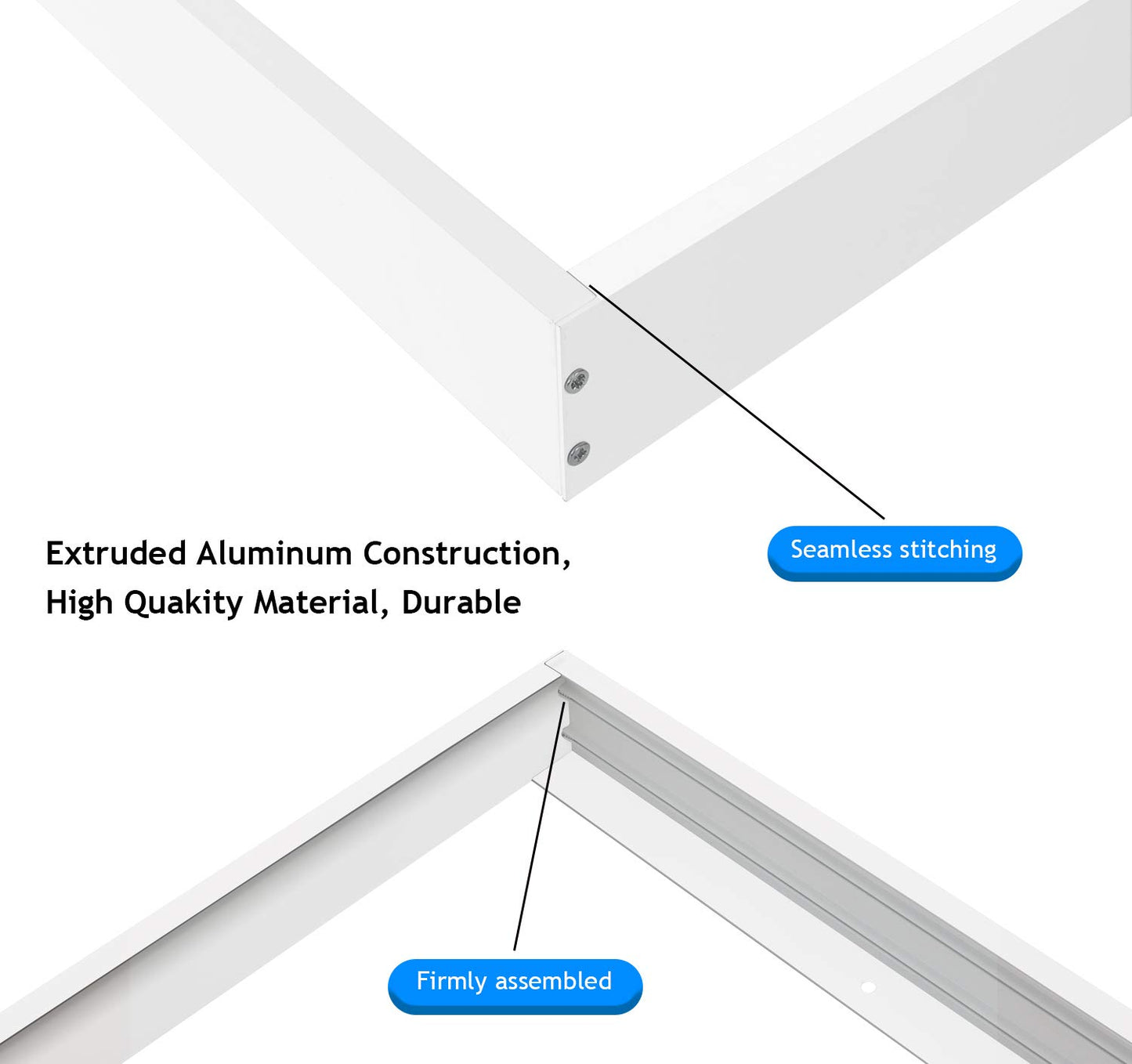 Aluminum Surface Mount Kit for LED Flat Panels, 1x4, Edge-Lit & Back-Lit - Lumens Depot