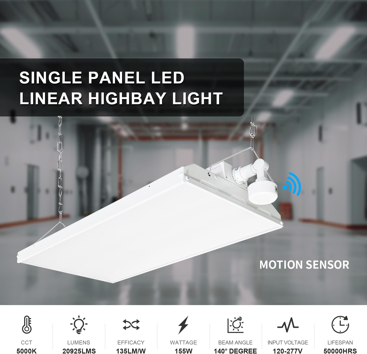 LED Linear High Bay Light, 2ft, 155W, CCT 5000K, 20,925 Lumens, 120-277 VAC - Lumens Depot