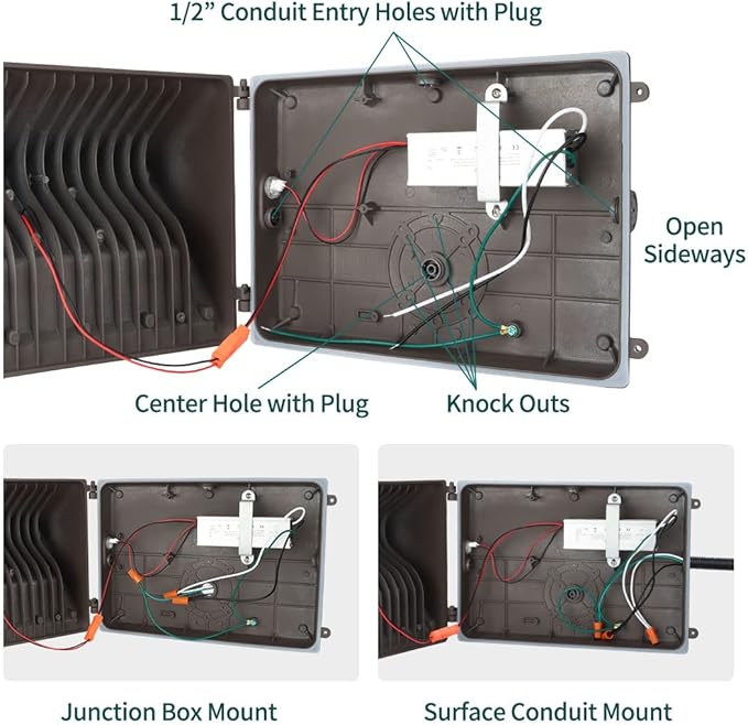 60W LED Wallpack, Selectable Wattage & CCT, 5600-8400LM, 120-277V, UL/DLC Listed - Lumens Depot