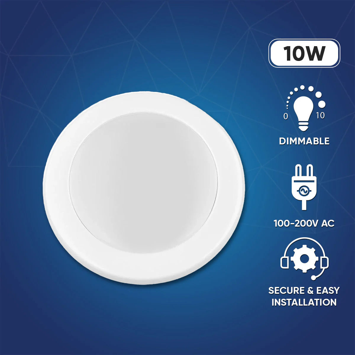 4-Inch Motion Sensor Surface Mount Light, 10W, 650LM, 3000K, ETL/Energy Star/T24 - Lumens Depot
