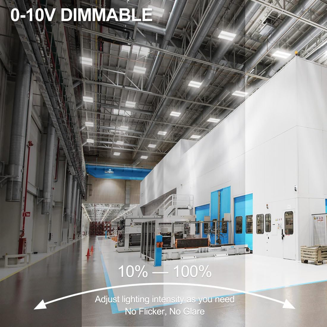 LED Linear High Bay Light-Twin Panel, 2ft, 170W, CCT 4000K/5000K, 22,950 Lumens, 120V-277 VAC - Lumens Depot