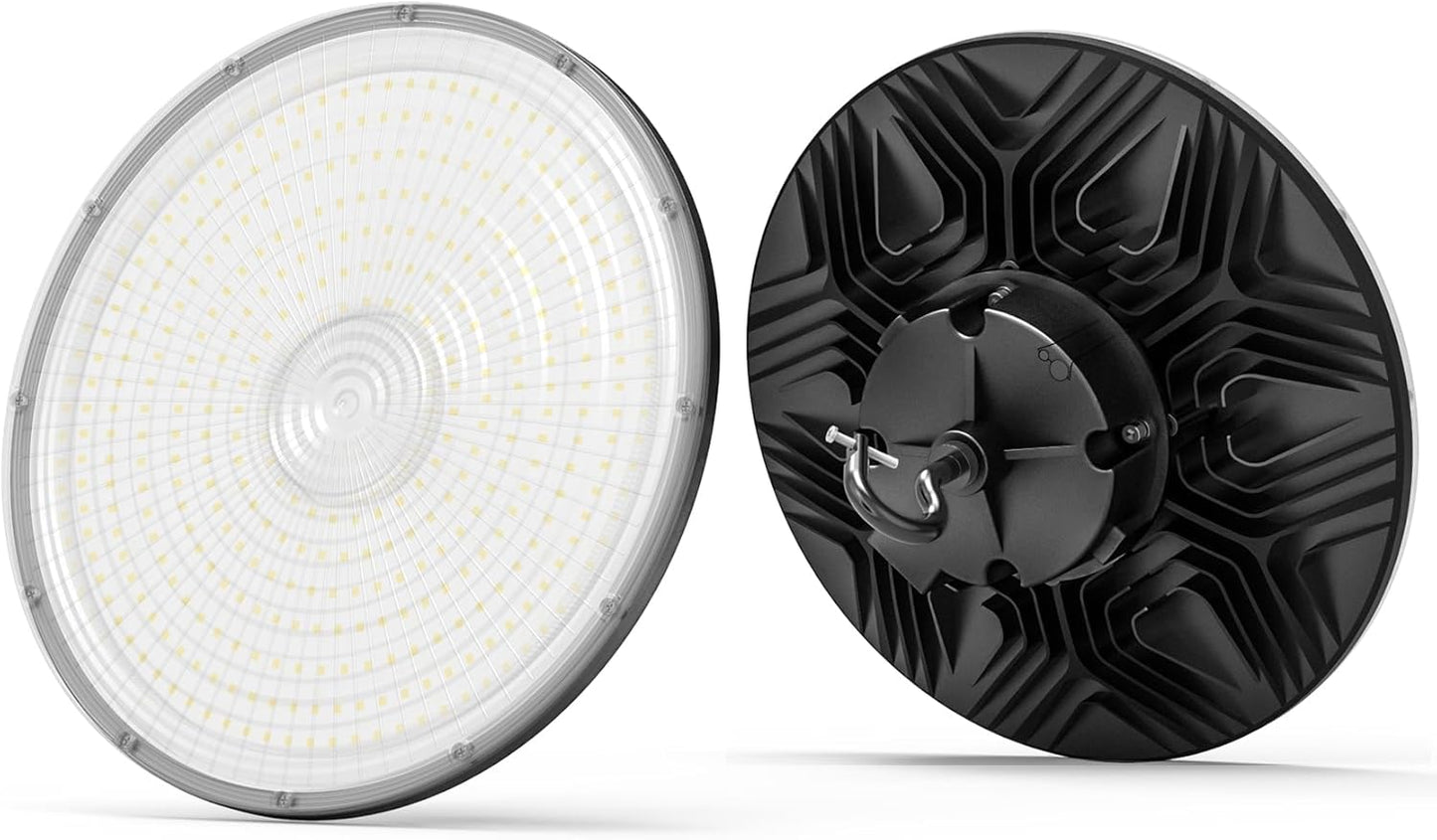 300W/240W/200W UFO LED High Bay Light, 5000K, UL & DLC Listed, 0-10V Dimmable, IP65, Commercial Warehouse Lighting Fixture, AC100-277V - Lumens Depot