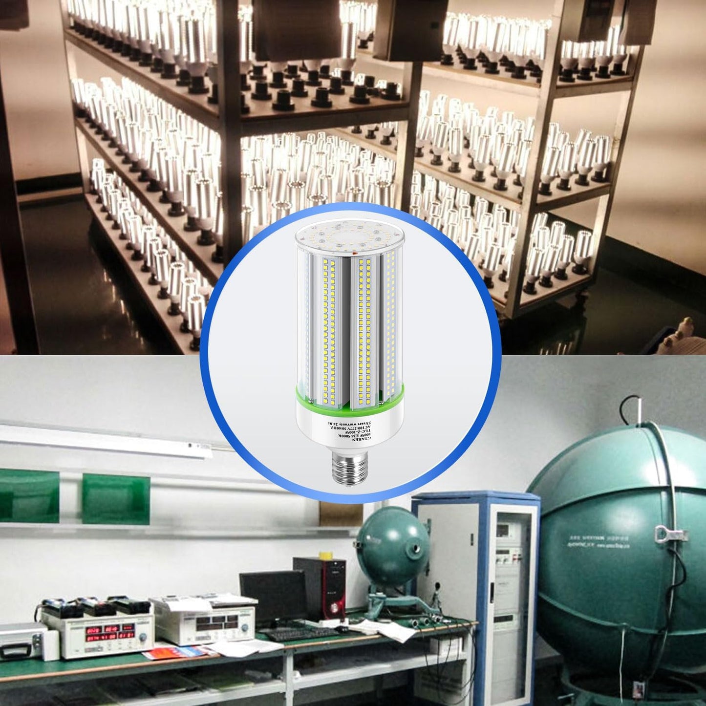 LED Corn Bulb, 100W, 15,000 lumens, 5000K, E39 Base, 277-480 VAC, 480 VAC HID Replacement - Lumens Depot