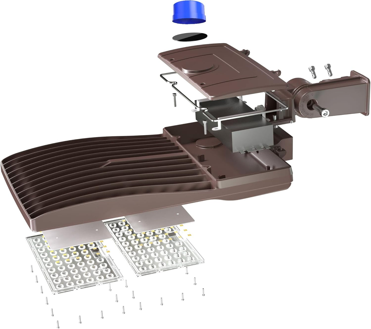 240 Watt Tunable LED Shoebox Light for Parking Lots | 100-277V AC, 5000K, Up to 180lm/w Dusk to Down Photocell Slip Fitter Mount (Copy) - Lumens Depot