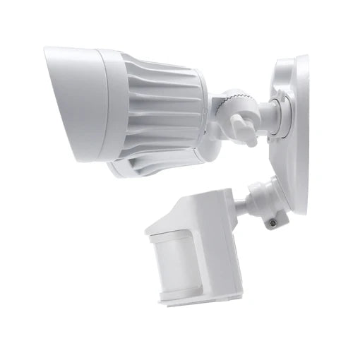 20W Twin Head Motion Sensor Light, 1400LM, 5000K Daylight, ETL, White - Lumens Depot