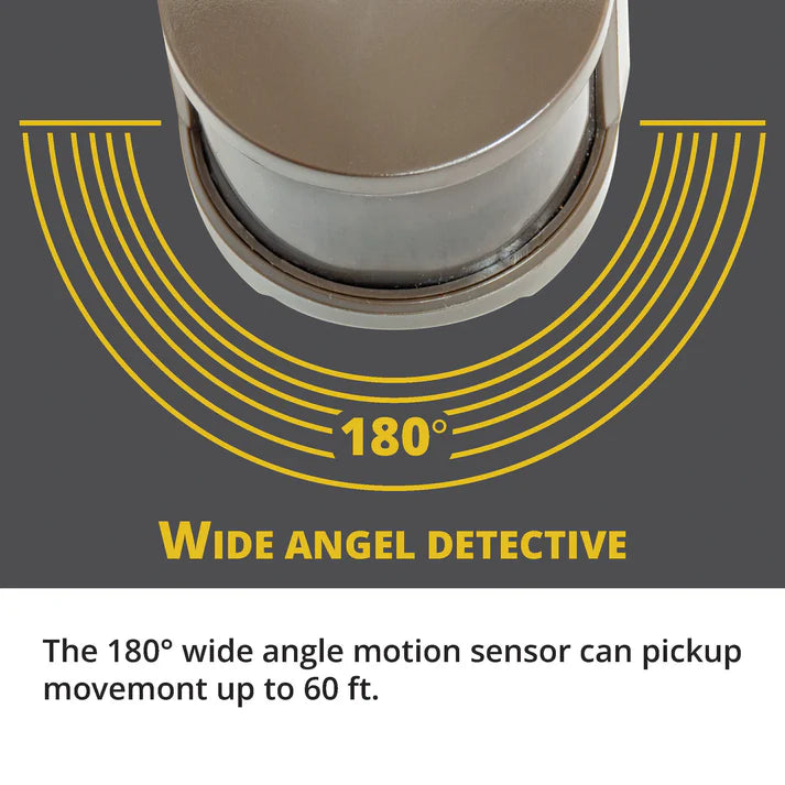 20W Square Twin Heads Motion Sensor Security Light - Bronze, 1400LM, 5000K - Lumens Depot