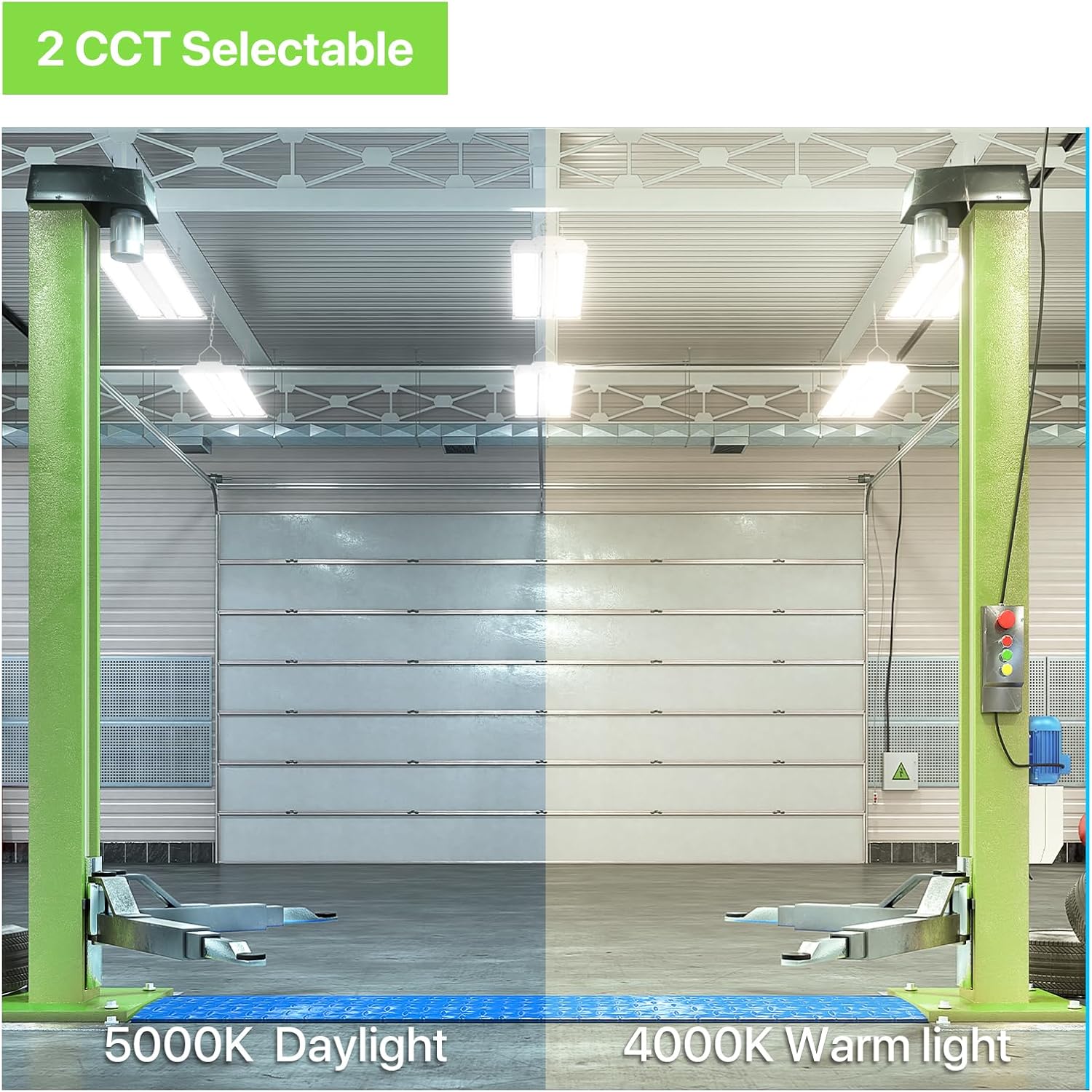 LED Linear High Bay Light-Twin Panel, 2ft, 170W, CCT 4000K/5000K, 22,950 Lumens, 120V-277 VAC - Lumens Depot