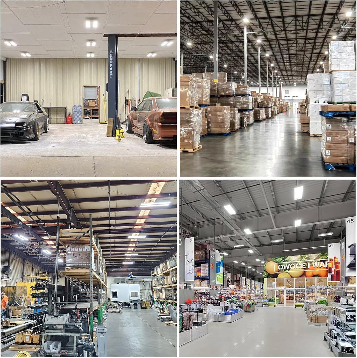 LED Linear High Bay Light-Twin Panel, 2ft, 170W, CCT 4000K/5000K, 22,950 Lumens, 120V-277 VAC - Lumens Depot