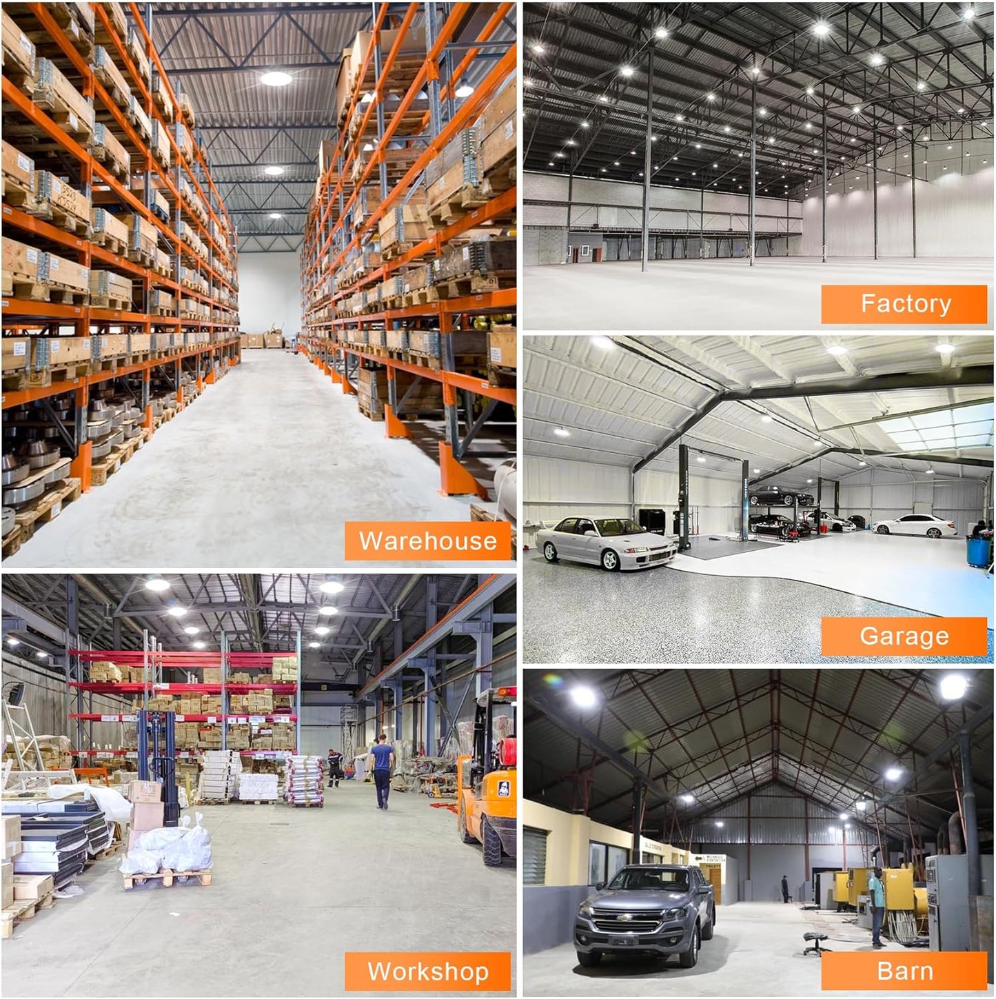 LED UFO High Bay Light, BI 150W/120W/90W, CCT Tunable 3000K/4000K/5000K, 100-277VAC, White, with US Plug - Lumens Depot