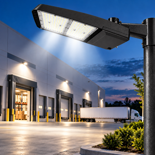 LED Parking Lot Light – Selectable 240W/260W/280W/310W and CCT 3000K/4000K/5000K, 46,500 Lumens, Shorting Cap Included