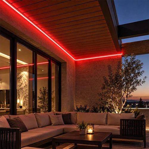 LED Neon Rope Light – 50FT Roll - 144W - 24V DC - Red - UL Listed