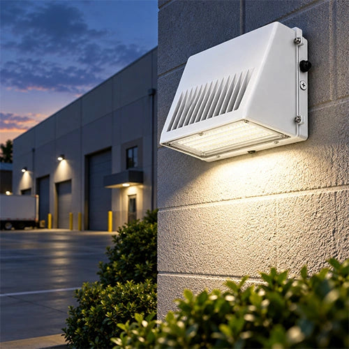 LED Wall Pack Light Built-in Photocell,- Selectable 76W/105W/125W and CCT 3000K-5000K , 18,750 Lumens, 120-277 VAC