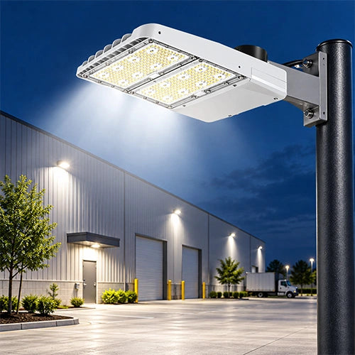 LED Area Light, Selectable 240W/260W/280W/310W and CCT 3000K/4000K/5000K, 46,500 Lumens, 120-277 VAC, Shorting Cap Included, White Finish