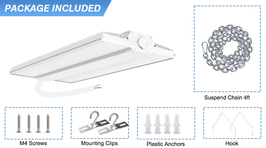 LED Linear High Bay Light, 2.2ft, 400W, CCT 5000K, 60,000 Lumens, 100-277 VAC - Lumens Depot