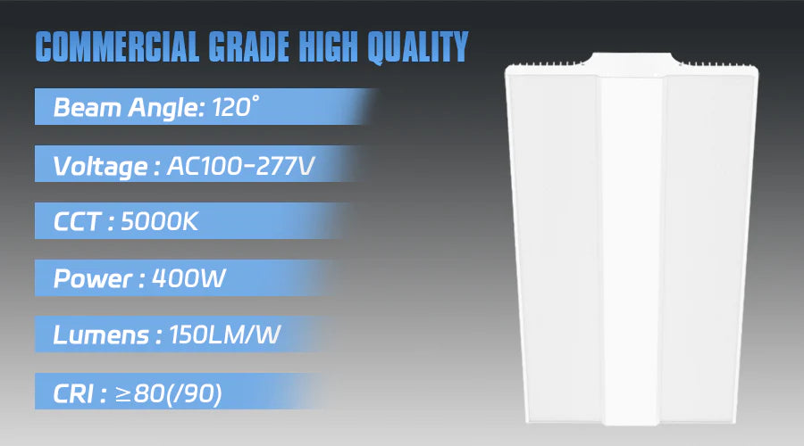 LED Linear High Bay Light, 2.2ft, 400W, CCT 5000K, 60,000 Lumens, 100-277 VAC - Lumens Depot