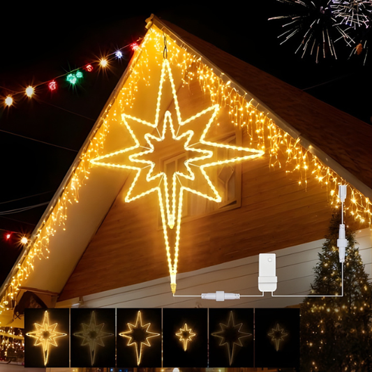 Large Star of Bethlehem Warm White Plug In Motif Christmas Light - Lumens Depot