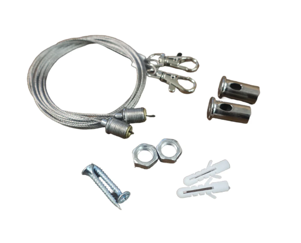 5ft Suspension Cable Kit for Panel, Troffer, Linear, and Shop Lights (Set of 4) - Lumens Depot