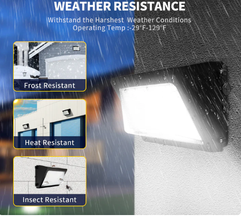 60W LED Wallpack, Selectable Wattage & CCT, 5600-8400LM, 120-277V, UL/DLC Listed - Lumens Depot