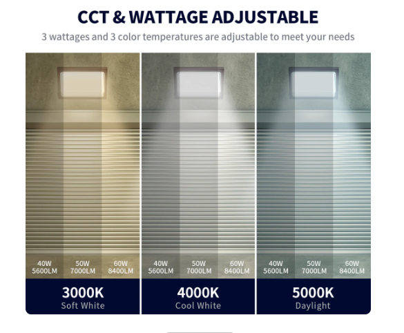 60W LED Wallpack, Selectable Wattage & CCT, 5600-8400LM, 120-277V, UL/DLC Listed - Lumens Depot