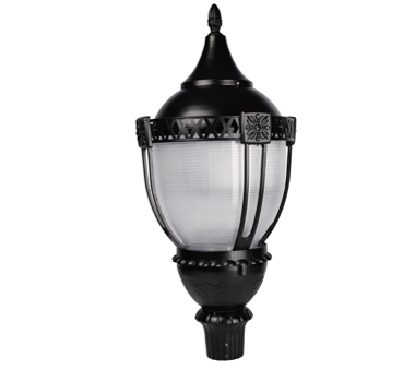 LED Post Top Light, Selectable 100W/80W/60W and CCT 3000K/4000K/5000K, 100-277 VAC, 14000 Lumens, Built-in Photocell