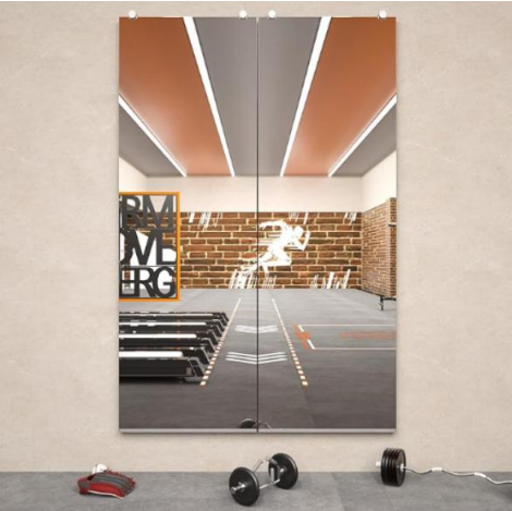 Gym Mirror 48x32 Inches – Full-Length Wall-Mounted Mirror for Home Gyms - Fitness Centers - and Commercial Spaces - Lumens Depot