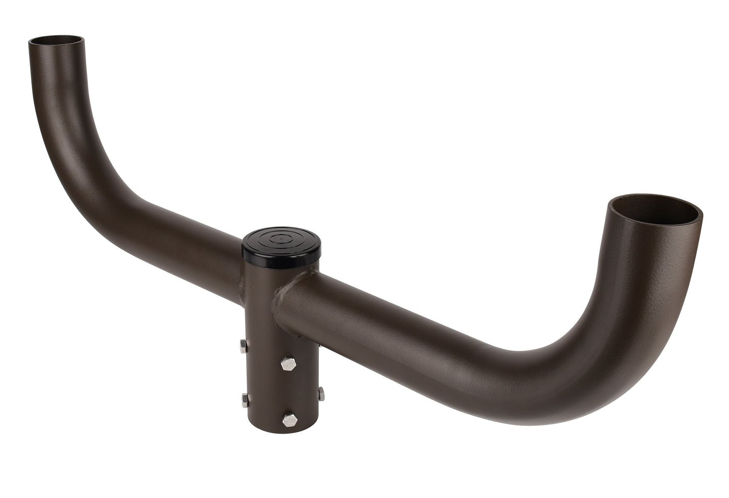 Long 180 Degree Double Bullhorn with 2-3/8" Low Vertical Tenons, Fit for 2.36'' round pole, Dark Bronze Color