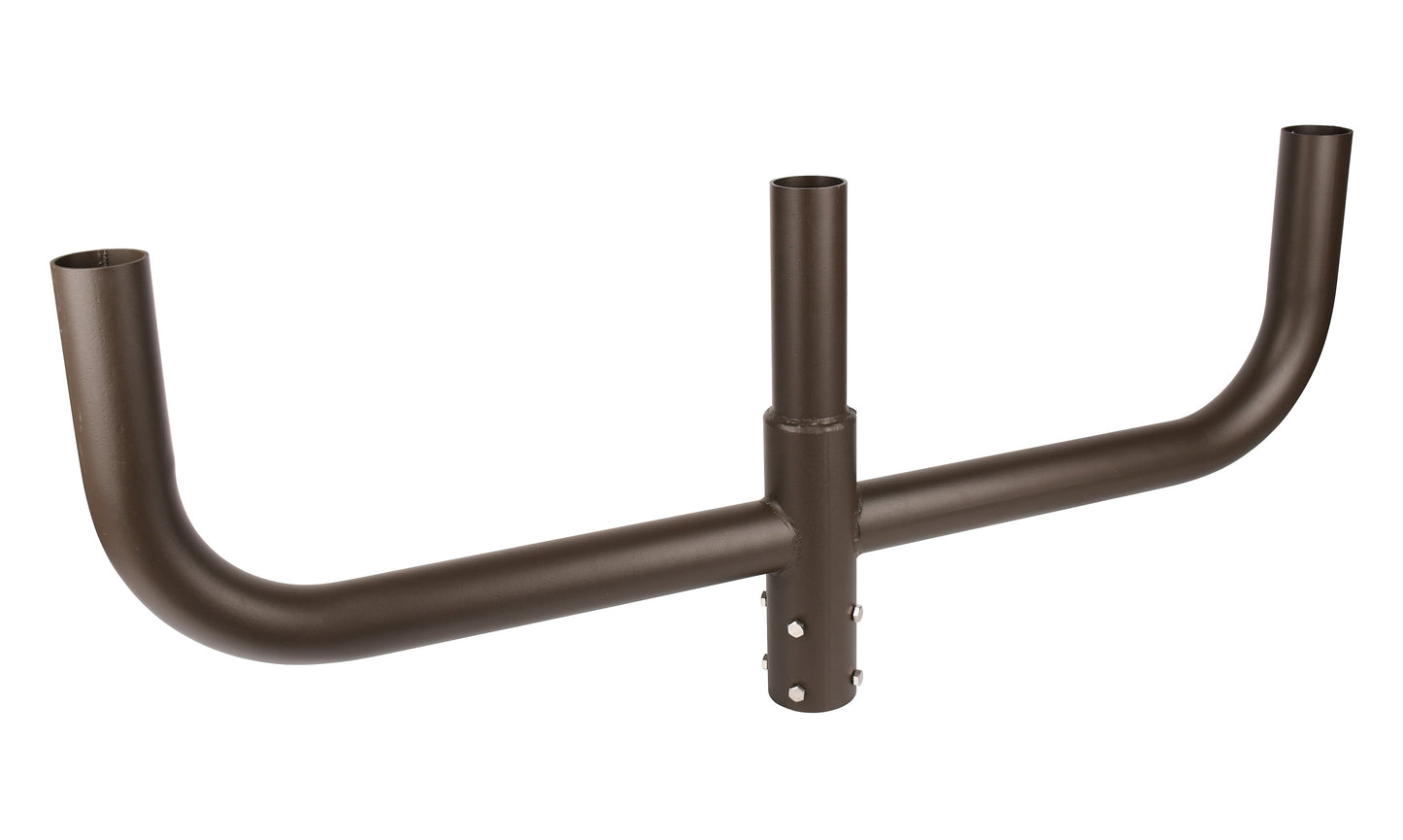 180 Degree Triple Bullhorn with 2-3/8" Tenons, Fit for 2.36'' round pole, Dark Bronze Color