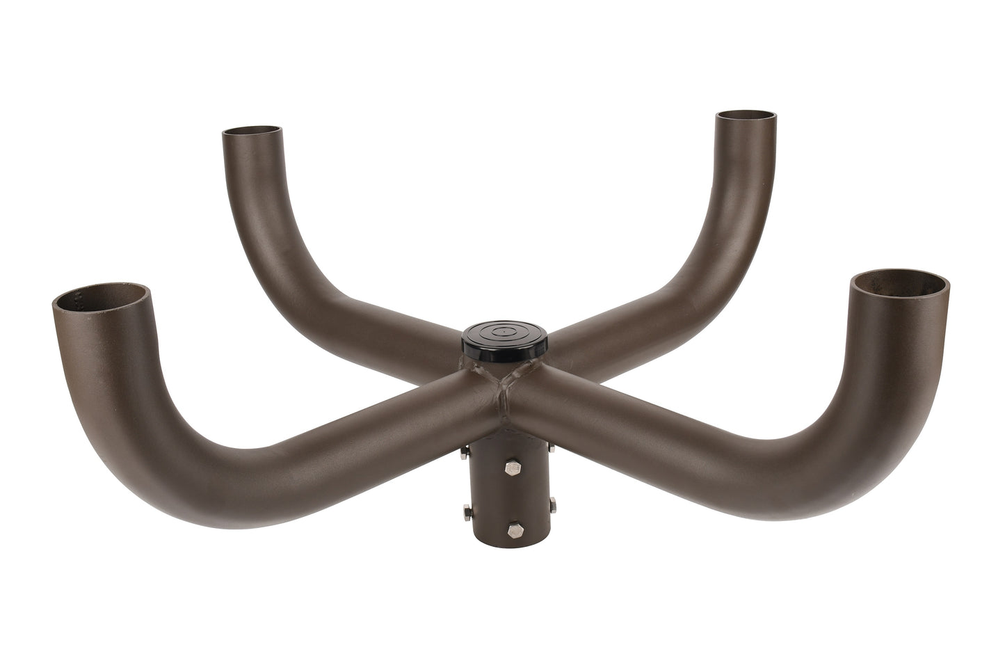 Short 90 Degree Quad Bullhorn with 2-3/8" Tenons, Fit for 2.36'' round pole, Dark Brone Color