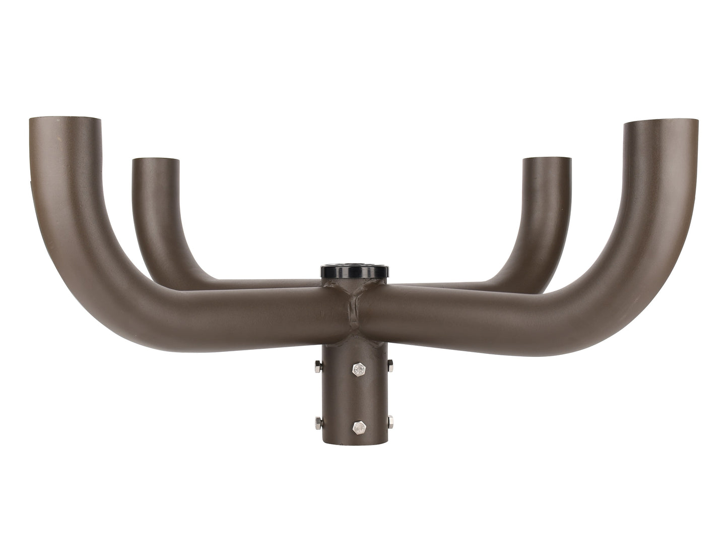 Short 90 Degree Quad Bullhorn with 2-3/8" Tenons, Fit for 2.36'' round pole, Dark Brone Color