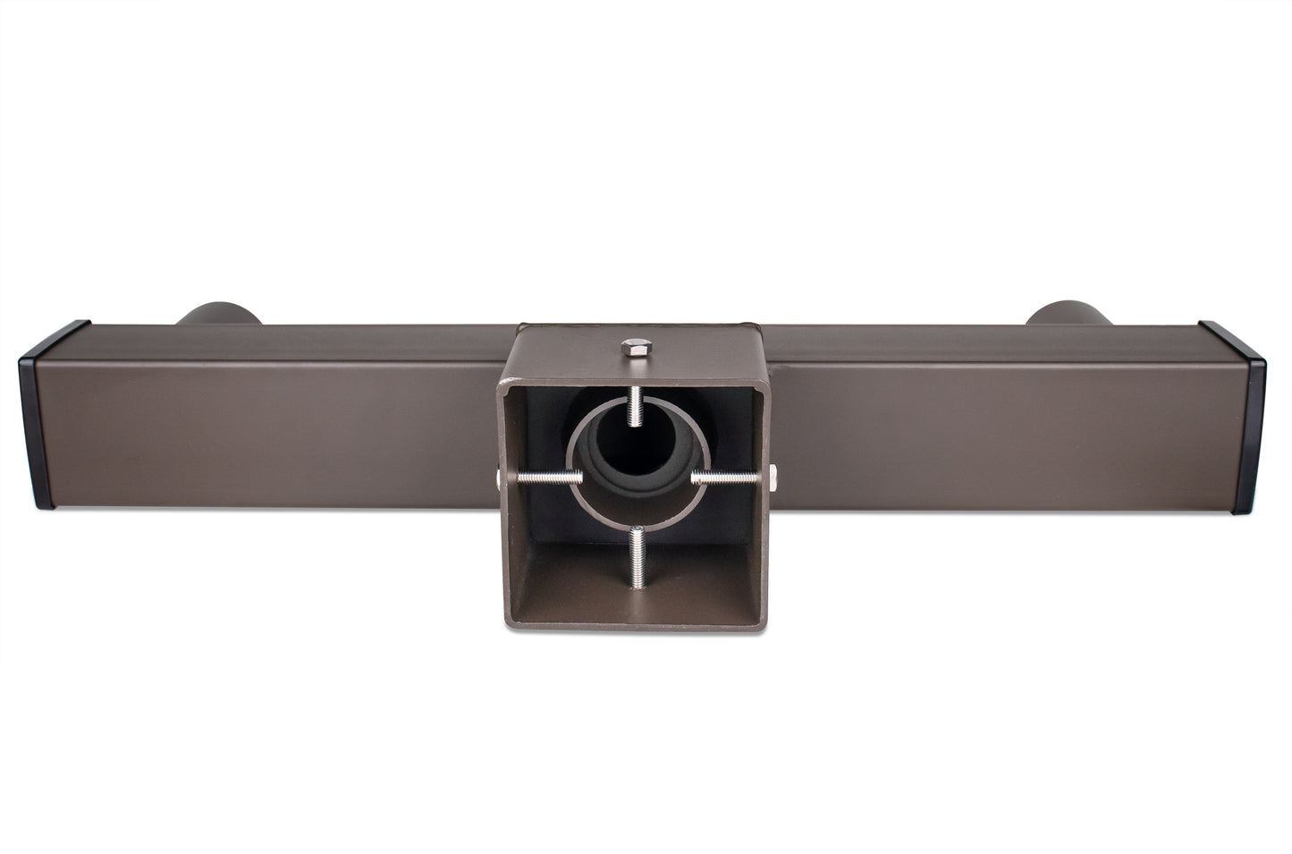Low Profile Bullhorn with 180 Degree Double Vertical Tenon, Fit for 4'' Square Pole, Dark Brone Color