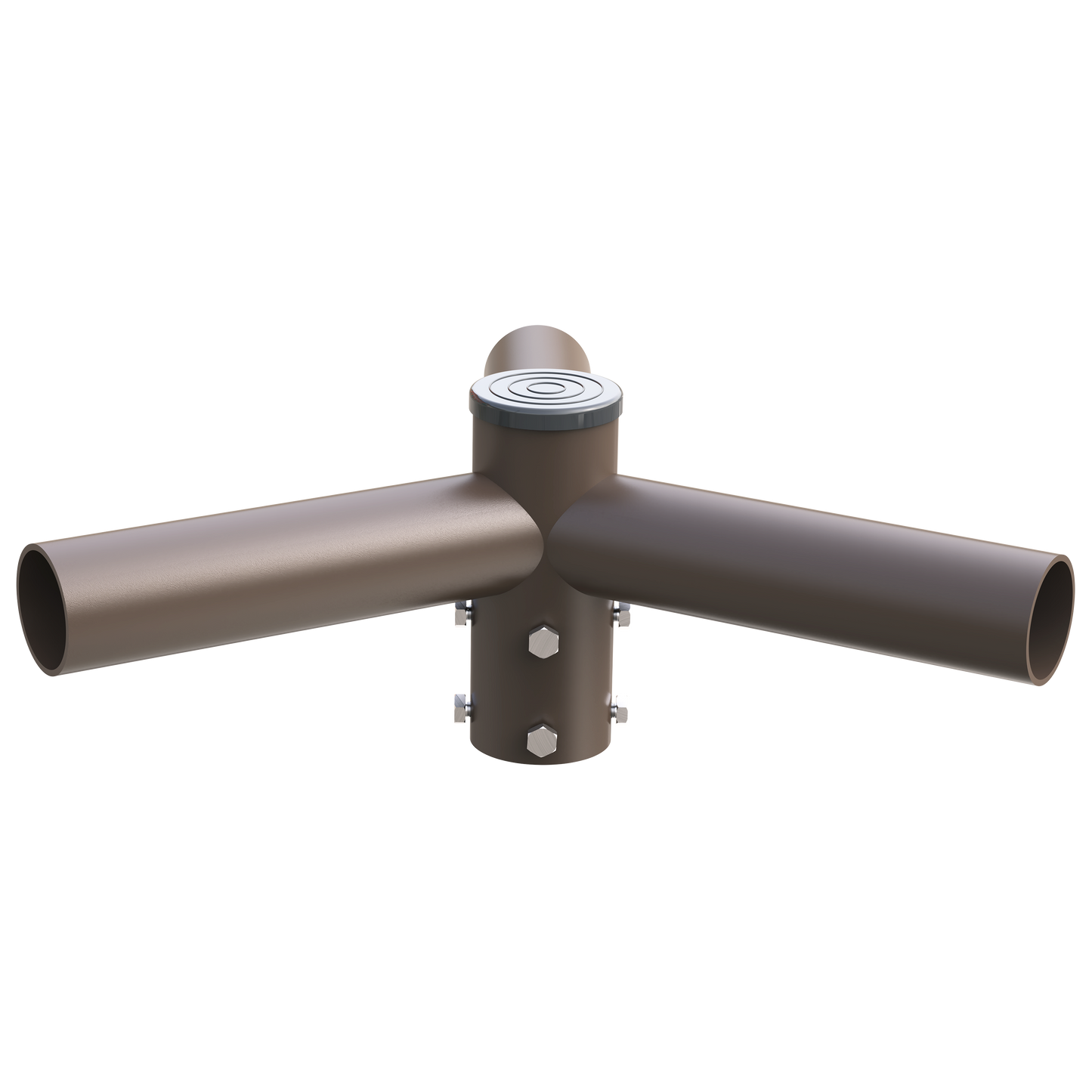Triple Spoke Bracket 120° Arms, with 2 3/8'' Horizontal Tenon, Fit for 2.36'' round pole, Dark Bronze Color