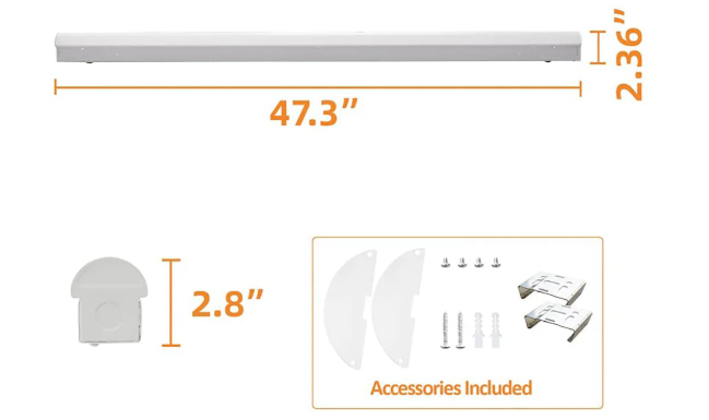 4FT LED Linear Strip Light, 3CCT Adjustable, 34W/38W/45W, 0-10V Dimmable - Lumens Depot