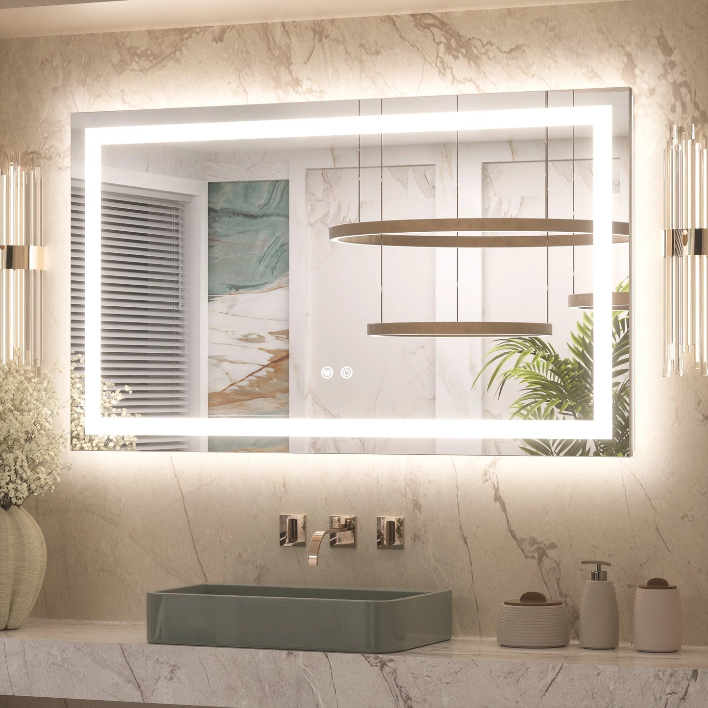 24x48 Frontlit & Backlit LED Bathroom Mirror with 3 Color Temps - Lumens Depot
