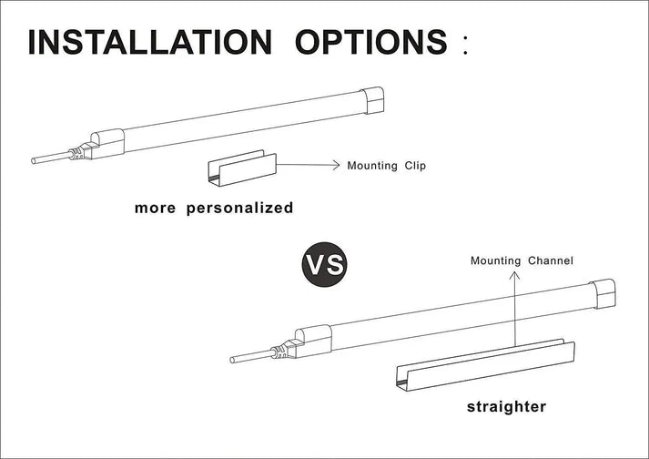 8-Pack 3.3FT Aluminum Track for 110V LED Neon Light (Single Color) - Lumens Depot