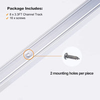 8-Pack 3.3FT Aluminum Track for 110V LED Neon Light (Single Color)